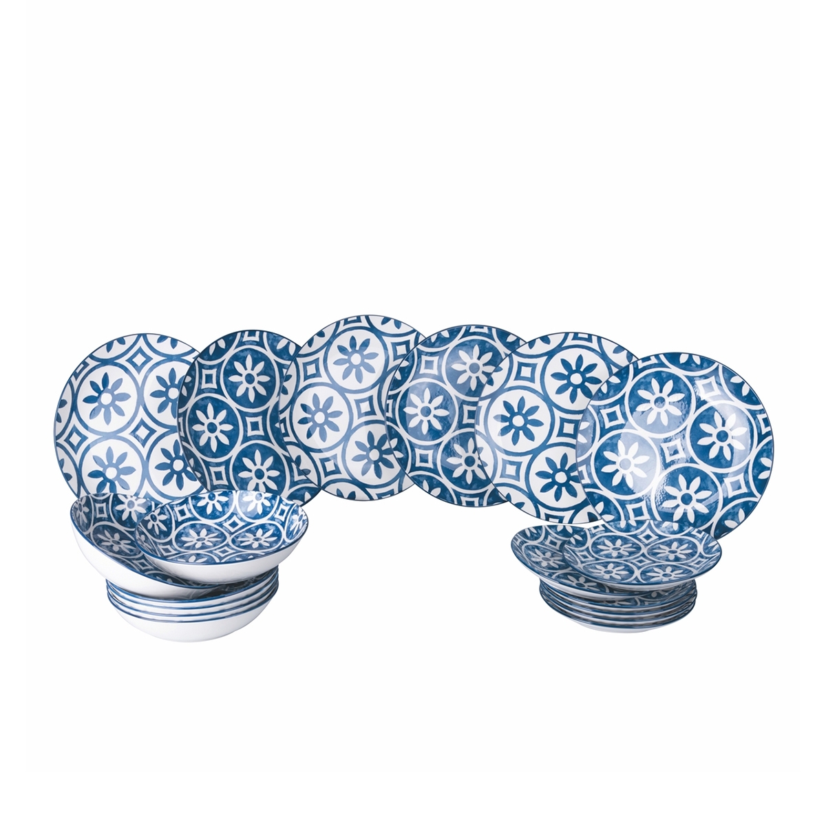 Servies set 18-delig met mediterraan design van porselein Paxos Aanbieding