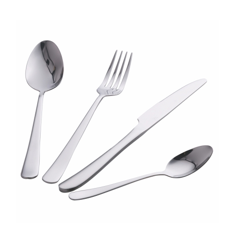 Set de couverts de 24 pièces en acier inox argent brillant Round Promotion