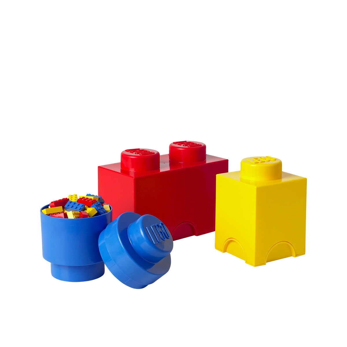 Set van 3 opbergdozen blauw rood geel LEGO Storage Brick Multi Pack Aanbieding