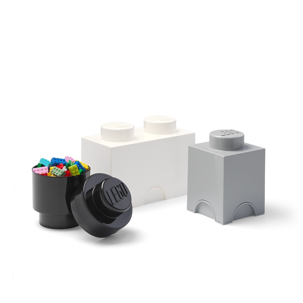 Ensemble de 3 contenants blanc noir gris LEGO Storage Brick Multi Pack Promotion Ensemble de 3 contenants blanc noir gris LEGO Storage Brick Multi Pack Promotion