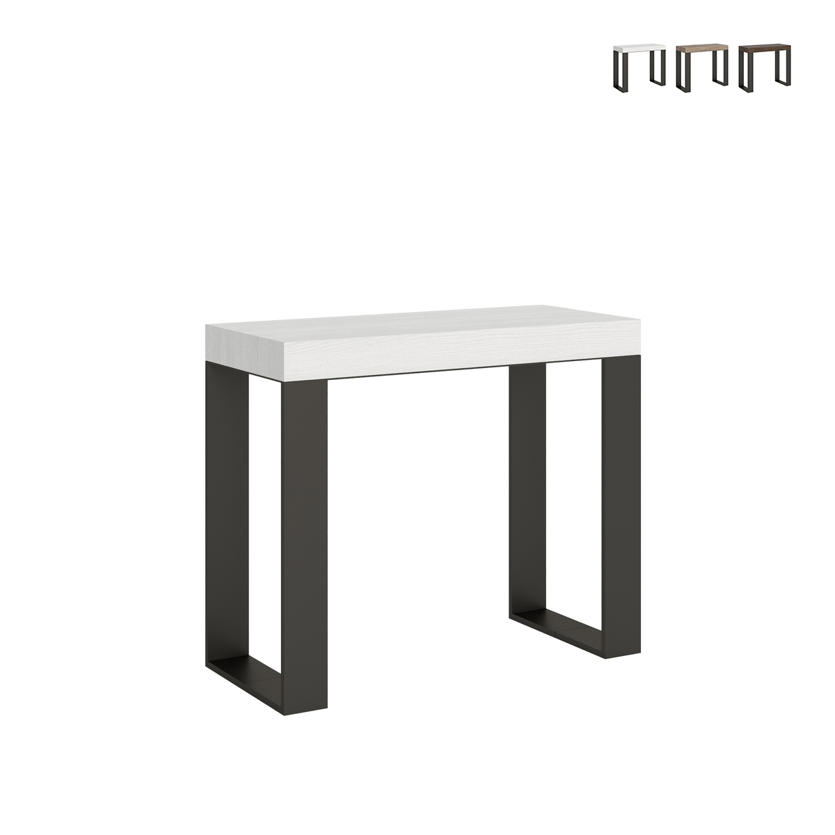 Console extensible design industriel minimaliste 90x40-196 Tecno Small Promotion