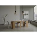 Uitschuifbare tafel natuurlijke houtafwerking voor hal of woonkamer 90x48-308 Basic Aanbod