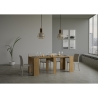 Uitschuifbare tafel natuurlijke houtafwerking voor hal of woonkamer 90x48-308 Basic Aanbod