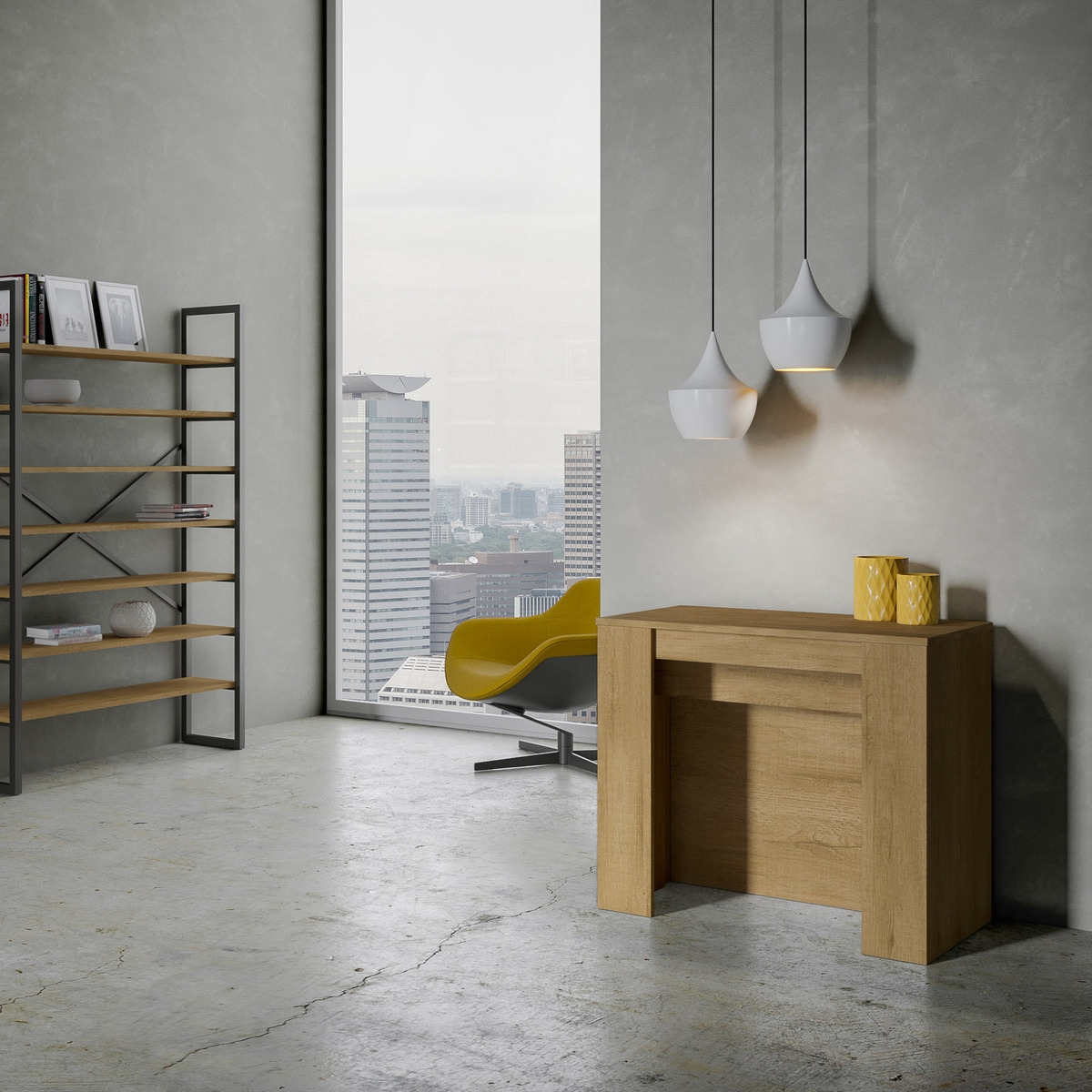 Console extensible en bois naturel design compact 90x48-296 Venus Promotion Console extensible en bois naturel design compact 90x48-296 Venus Promotion