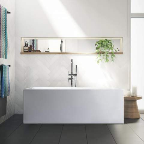 Vrijstaande rechthoekige badkuip in klassiek design Eubea Aanbieding