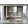 Moderne uitschuifbare tafel met gekruiste houten poten 90x180-440 Volantis Aanbod