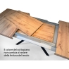 Moderne uitschuifbare tafel met gekruiste houten poten 90x180-440 Volantis Kortingen