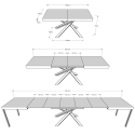 Moderne uitschuifbare tafel met gekruiste houten poten 90x180-440 Volantis Catalogus