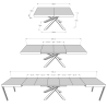 Moderne uitschuifbare tafel met gekruiste houten poten 90x180-440 Volantis Catalogus