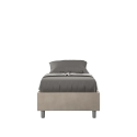 Eenpersoonsbed 90x190cm bekleed met beige stof en lattenbodem Azelia Verkoop