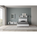 Lit une place et demie avec rangement 120x190 en bois blanc Demas Remises
