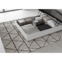 Frans tweepersoonsbed 140x190 met rechte houten hoofdeinde wit Demas Kortingen