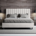 Lit double rembourré simili cuir sans sommier 160x190 Agueda Vente