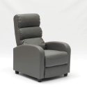 Relaxfauteuil met imitatieleren voetsteun Alice Afmetingen