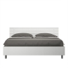 Lit double 160x190cm en bois blanc avec sommier et tête de lit Ankel Vente