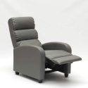 Fauteuil relax inclinable avec repose-pieds en similicuir Alice Achat