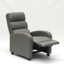 Relaxfauteuil met imitatieleren voetsteun Alice Prijs