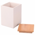 Grand pot de cuisine 10x10x14,5cm en grès couvercle 1080ml Modern Offre