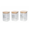 ensemble de 3 bocaux en verre 10x14cm pour café, sucre et sel Victionary Promotion