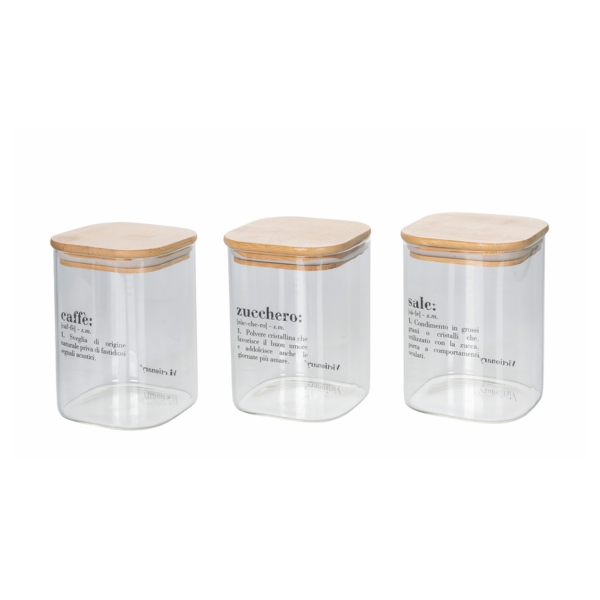 set van 3 glazen potten 10x14cm voor koffie, suiker en zout Victionary Aanbieding set van 3 glazen potten 10x14cm voor koffie, suiker en zout Victionary Aanbieding