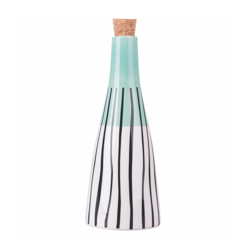 Huilier en céramique 532 ml design pyramidal bouchon en liège Venice Lido Promotion