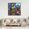 Canvas schilderij modern kleurrijk landschap Educatissimo Caos Wallas Korting