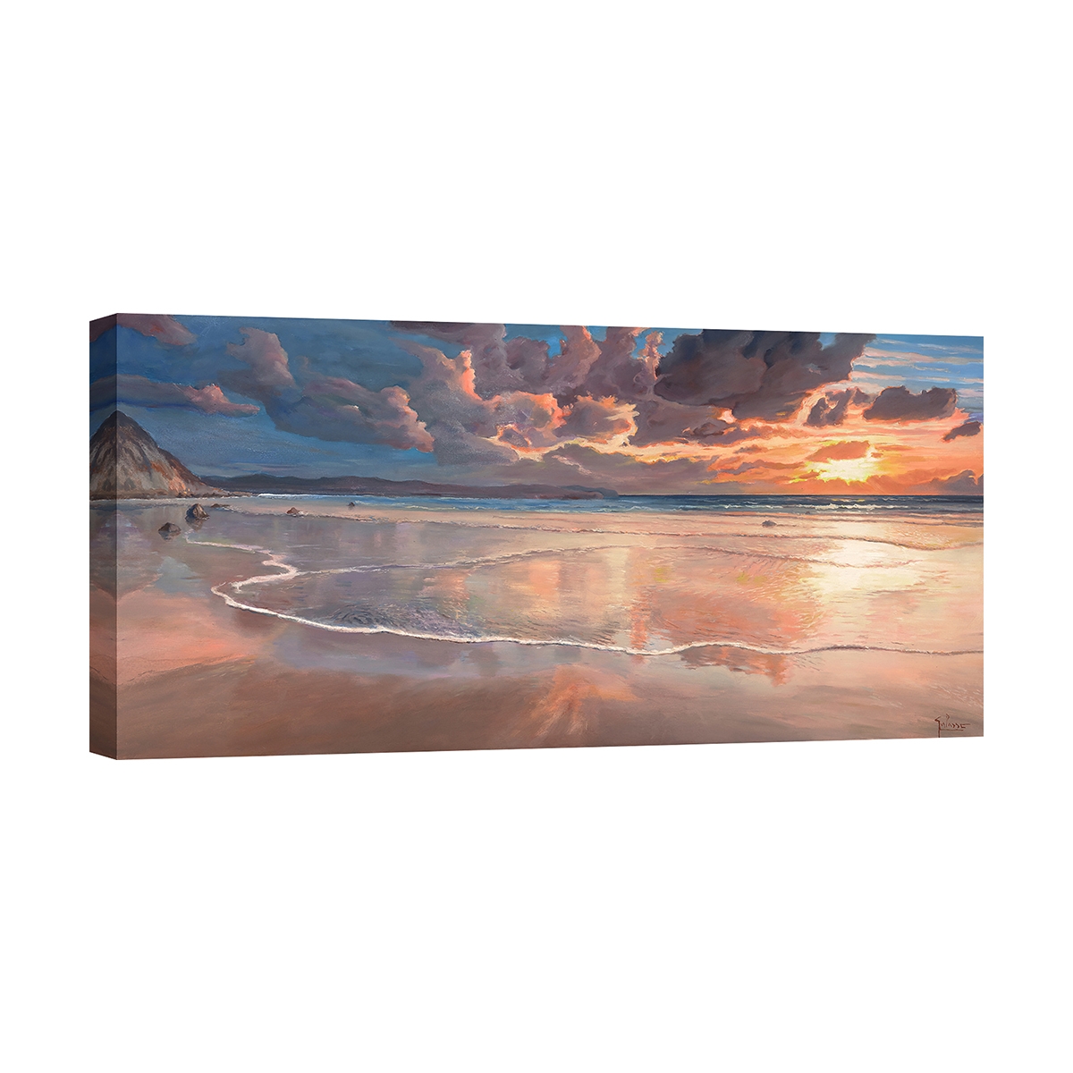 Canvas schilderij zeelandschap zonsopkomst boven de zee door Adriano Galasso Aanbieding Canvas schilderij zeelandschap zonsopkomst boven de zee door Adriano Galasso Aanbieding