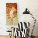 Canvas schilderij met bloemendesign, Art Nouveau-stijl, Primavera Alphonse Mucha Korting