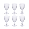 Ensemble de 6 verres transparents en verre travaillé design classique Madame Promotion