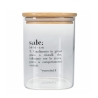 Bocal en verre pour sel avec couvercle en bambou 10x10x14 Victionary Vente