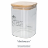 Bocal en verre pour sel avec couvercle en bambou 10x10x14 Victionary Offre