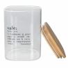 Bocal en verre pour sel avec couvercle en bambou 10x10x14 Victionary Remises