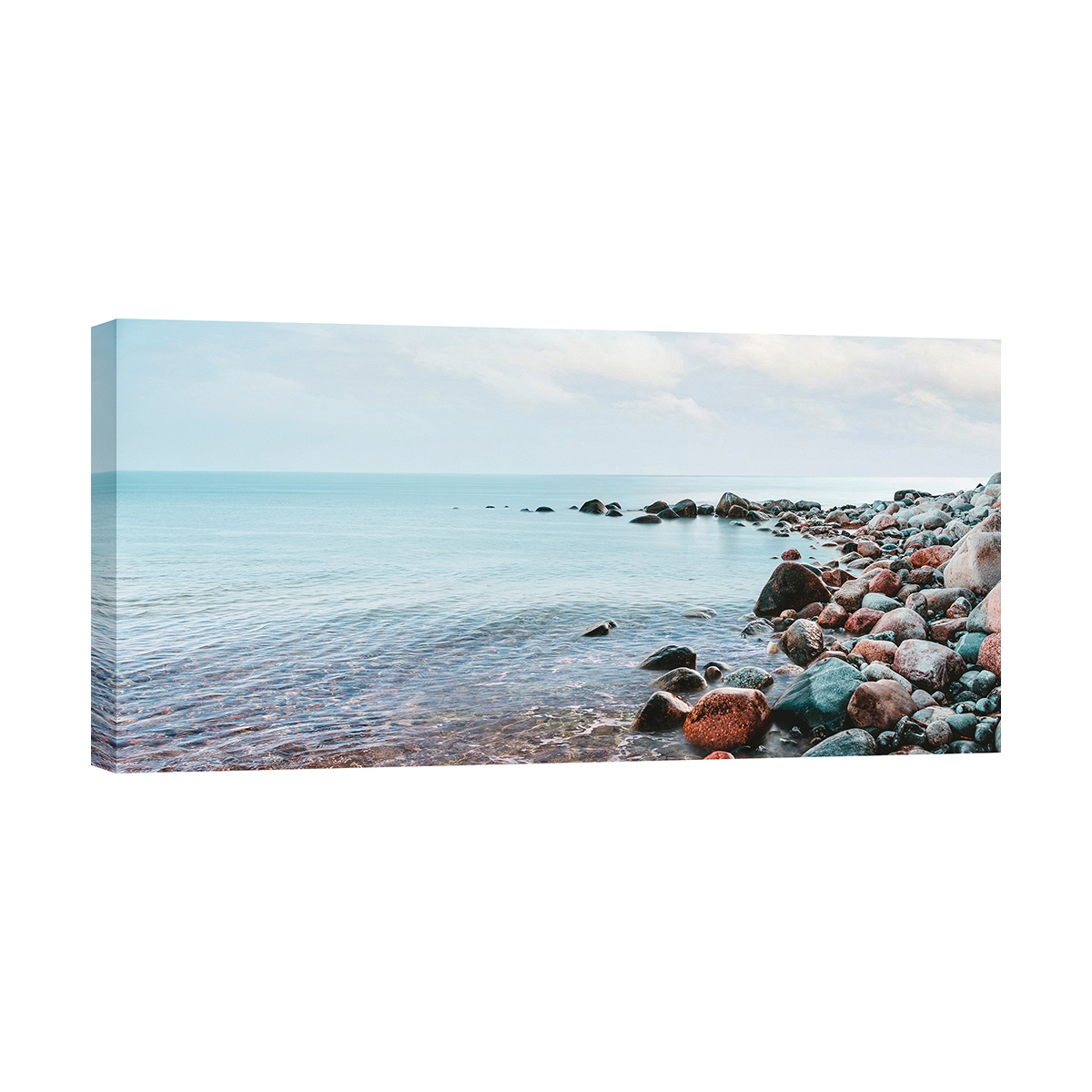 Zeelandschap op canvas Kiezels op het strand Pangea Images Aanbieding Zeelandschap op canvas Kiezels op het strand Pangea Images Aanbieding