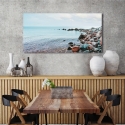 Zeelandschap op canvas Kiezels op het strand Pangea Images Verkoop