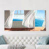 Canvas schilderij met raam naar de zee Ocean Escape Pierre Benson Korting