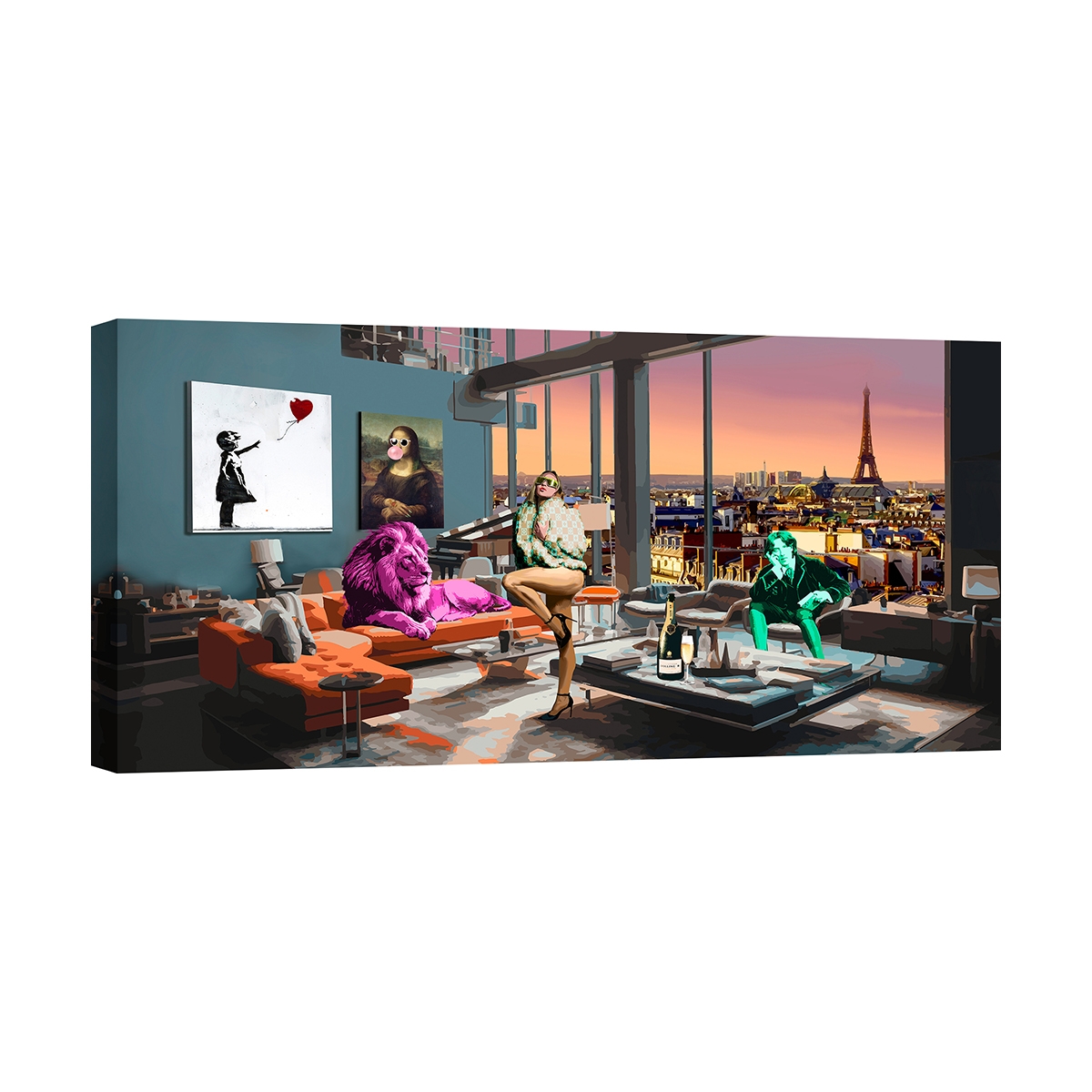 Impression sur toile tableau pop art moderne Surrealofts Paris Gerard Madau Promotion