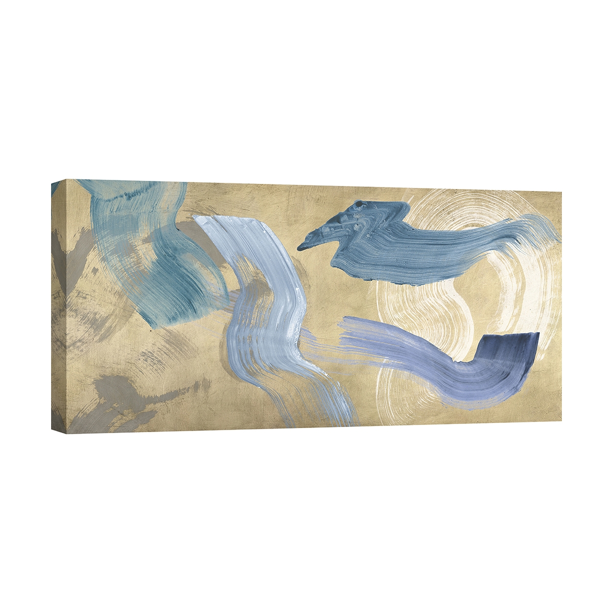 Impression sur toile tableau moderne abstrait Blue Waves on Gold Haru Ikeda Promotion Impression sur toile tableau moderne abstrait Blue Waves on Gold Haru Ikeda Promotion