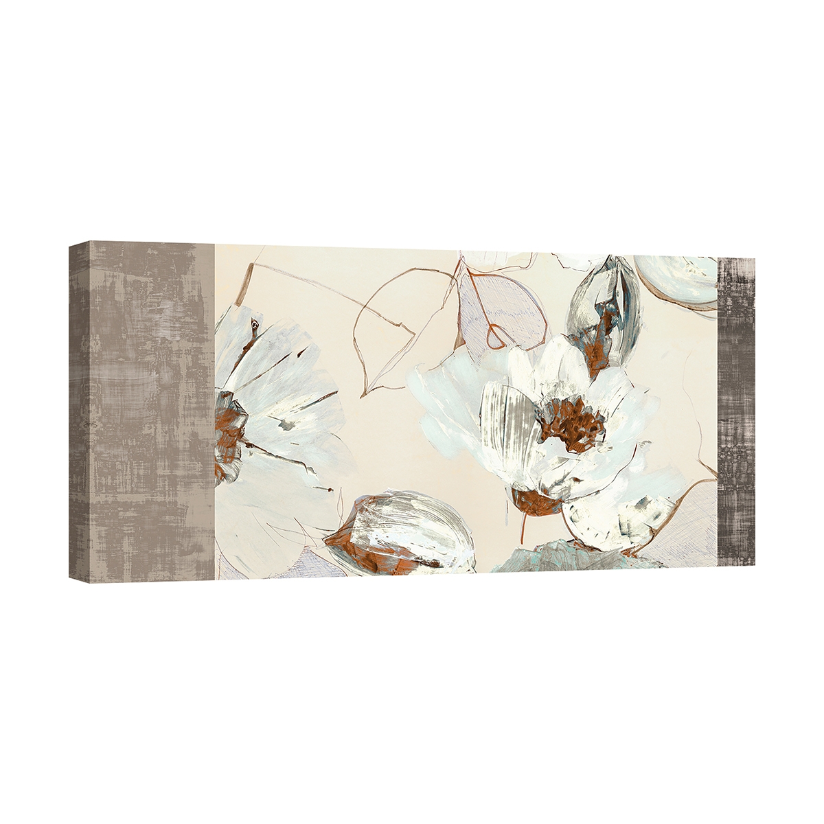 Modern bloemenprint op canvas Parure (Neutral) Kelly Parr Aanbieding