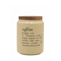 Knoflookpot van gres met bamboedeksel 11x15cm Victionary Korting