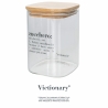 Bocal à sucre en verre avec couvercle bambou 10x10x14 Victionary Vente