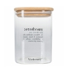Bocal à sucre en verre avec couvercle bambou 10x10x14 Victionary Remises