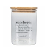 Bocal à sucre en verre avec couvercle bambou 10x10x14 Victionary Réductions