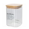 Bocal à sucre en verre avec couvercle bambou 10x10x14 Victionary Catalogue
