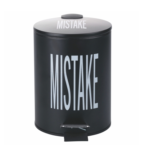 Poubelle noire à pédale avec seau amovible 3L Mistake Bigismore Promotion