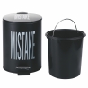 Poubelle noire avec pédale seau amovible 3l Mistake Bigismore Vente