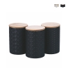 Set van 3 keramische voorraadpotten met deksel Shade of Shape Geometrie Voorraad