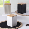 Grand pot de cuisine 10x10x14,5cm en grès couvercle 1080ml Modern Modèle