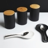 Ensemble de 3 bocaux de cuisine en céramique avec couvercle Shade of Shape Géométries Modèle