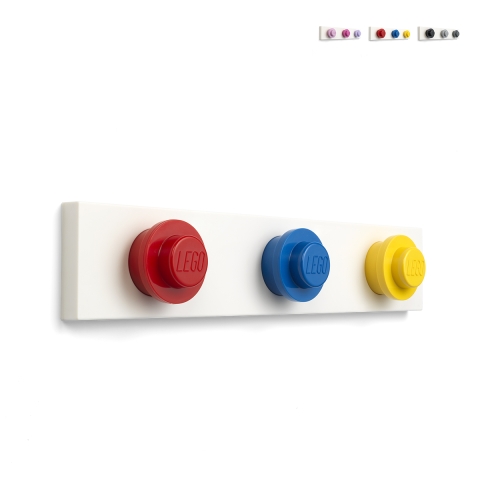 Kapstok voor aan de muur 3 gekleurde ronde haken LEGO Wall Hanger Rack Aanbieding