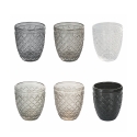 Ensemble de 6 verres à eau en verre transparent coloré gris Castle Stone Promotion